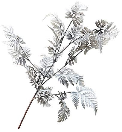 Künstliches Farnblatt, Farnstrauch, Kunststoff, künstliches Gras, Blattpflanze, verwendet für Innen- und Außenbereich, Hausgarten, Party-Dekoration (Farnblattgrau, 90,9 cm)