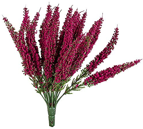 matches21 Heidekraut Kunstblumen Calluna künstliche Blumen Blumenstrauß Dekostrauß Kunststoff Erika 1 Bund Ø 22x26 cm