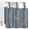 Print Maniacs Grey Mrs Hinch Inspired Personalised 500ml Pump Bottles Bathroom Lotion Kitchen Set Shampoo Conditioner Body Wash F2 (White, Set of 3)