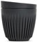 HUSKEE Coffee Cups with Lids - Reusable Coffee Cup with Unique Fins for Espresso, Cappuccino, Americano, Mocha - Insulated & Portable Latte Cups Made with Repurposed Coffee Husks (Charcoal, 6oz)