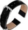 cobee Leder-Uhrenarmbänder, weiches Kalbsleder, Uhrenarmband, Schnellverschluss, Leder-Ersatzarmband für Männer und Frauen, Universal-Uhren, Armband, Edelstahl-Verschluss-Schnalle (schwarz, 22 mm)