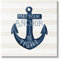 Stupell Industries Gestreifter Anker-Spruch, nautische Strand-Illustration, Design von Raquel Maciel