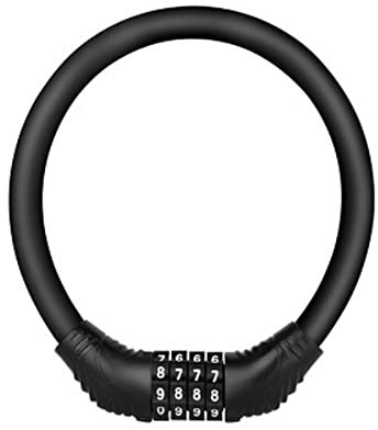 Yesmin 4 Digit Resettable Cable Code Bike Lock, Weatherproof Anti Theft Bicycle Lock(Black)