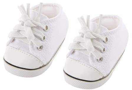 1Pair Doll Shoes White Casual Skateboarding Shoes Footwear for 18 Inch Dolls Children Gift Toys