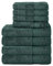 Komfortec 8er Handtuch Set aus 100% Baumwolle,4 Badetücher 70x140 Handtücher 50x100 cm,Frottee,Weich,Towel,Groß,Dunkelgrün