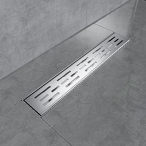 EMKE FD140BN Caniveau de Douche, Acier Inoxydable brossé, 40 cm