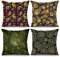 ASDCXZ Kissenbezug Boho 45x45 cm 4er Set, Retro Blume Muster Schwarz Gold Grün Sofa Dekokissen Kissenbezüge Kissenhülle Waschbar Polyester Flachs Textil Outdoor Polster Kopfkissenbezug Kissen Bezug