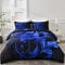 Blue Rose Duvet Cover Set King Size, 3D Reversible Flower Printed Quilt Cover with Zipper Closure, Soft Easy Care Romantic Rose Bedding 220x230cm