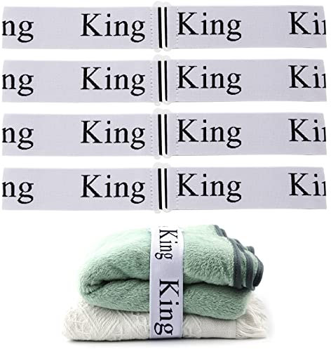 4pcs Sheet Keeper, Bed Sheet Organizer Bands Elastic Bed Sheet Straps Bedding Bands for Linen Closet Wardrobe Laundry Organization and Storage (King)