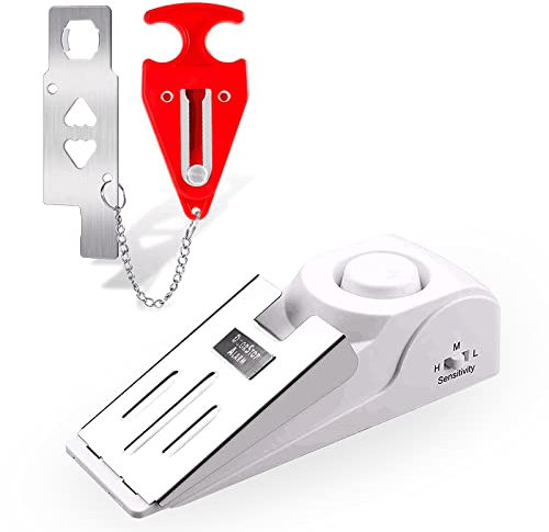 KERUI Portable Door Lock & Door Stop Alarm 2 Pack, Dual Protection Security Door Stopper Kit for Traveling, Hotel, Home, Apartment