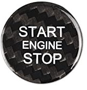 HIBEYO Auto Start-Stopp-Knopf Aufkleber passt für Audi A4L A5 A6L Q3 Q5 A7 Q7 Q5L Motor Zündschalter Taster Zubehör Abdeckung Innenblenden Dekorationen One Button Starttaste Kohlefaser-Schwarz