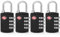 Diyife TSA Luggage Locks, [Updated Version][4 Packs] 4-Digit Security Padlock, Combination Padlocks, Code Lock for Travel Suitcases Luggage Bag Case etc. Black