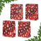 4er-Pack Weihnachtspapier-Geschenktüten mit Griffen, rote Weihnachts-Bonbontüten für Weihnachtsparty-Zubehör