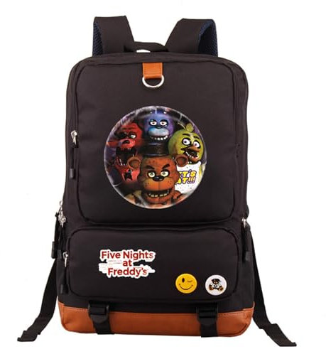 QJIRZB Unisex Fnaf Rucksack Schultaschen 17 Zoll Laptop Rucksack Schulrucksack Reisetasche Laptop Rucksack, Typ-o, One size