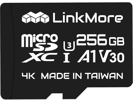LinkMore 256GB XV13 (Agon) Micro SDXC Card, A1, UHS-I, U3, V30, Class 10 Compatible, Read Speed Up to 100 MB/s, Write Speed Up to 70 MB/s, SD Adapter Included