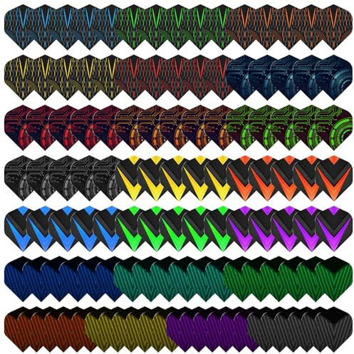 Deetenks 110PCS Dart Flights 22 Sets Durable Standard Pet Dart Flights Replacement Feather Tail Wing for Soft Tip Steel Tip Darts