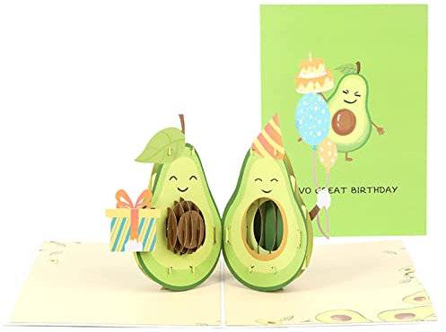 3D-Avocado-Geburtstagskarte, Handschrift, Segen, Dankeskarte, Ornament zum Ausdruck von Segen, Geschenk, Zubehör, Avocado-Geburtstagskarte