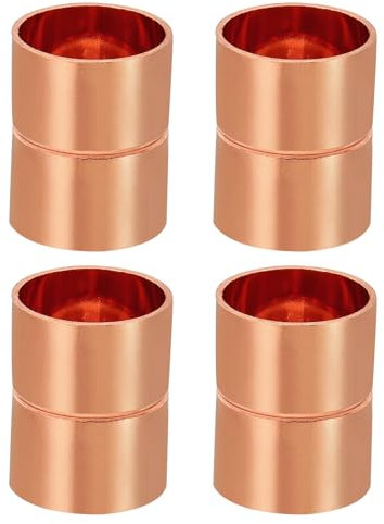 PATIKIL Raccords de Couplage en Cuivre 20mm Id, 4 Pièces Arrêt de Tube Roulé Raccord de Tuyauterie Droit pour La Climatisation Hvac Plomberie Réfrigération