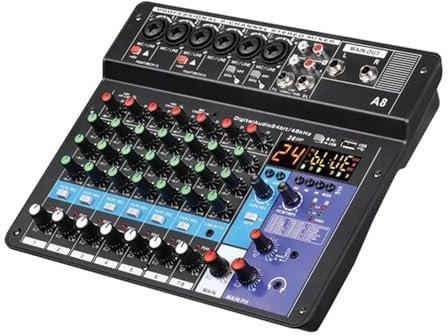 DJ Controller Professional Aud-io Mixer 8-Channel Sound Mixing Console A8 Support USB 48V Power Interface DJ starter kit