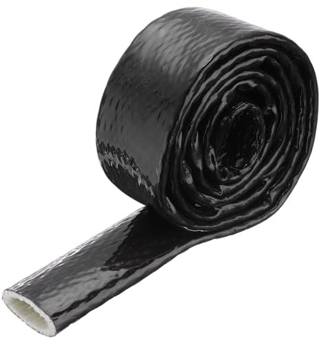 QUARKZMAN 1 ID 5ft Gaine de Protection Thermique en Fibre de Verre Revêtue de Silicone, pour Tuyaux automobiles, Fils Électriques, Câblage Électrique, Gaine Thermique Protection, Noir