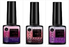 Colour Changing Gel Nail Polish, gel nail polish with Thermal Temperature Color Changing Diamond Glitter Reflective Nail Polish Long Lasting Glossy for DIY Nail Art Manicure at Home Salon (Pink Set)