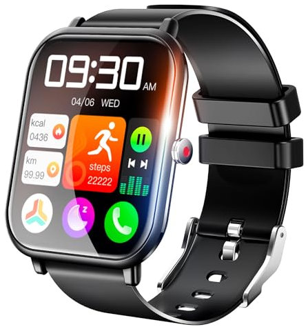 Smart Watch for Men Women, Fitness Tracker, 1.9 Smartwatches, 24 Sports Modes, Heart Rate/Sleep Monitor/Pedometer/Spo2/Step Counter, IP68 Waterproof, Ultra Thin, Long-Lasting Battery for Android iOS