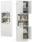 KOMFOTTEU Aparador de Cocina con 2 Armarios con Puertas y Estantes Abiertos, Armario Alto de 6 Niveles con Dispositivo Antivuelco, Mueble de Almacenamiento para Salón, 56 x 30 x 190 cm (Roble Blanco)
