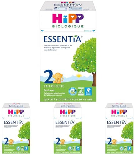 HiPP Biologique Lait 2 de suite Essentia Boîte 600 g (Lot de 4)
