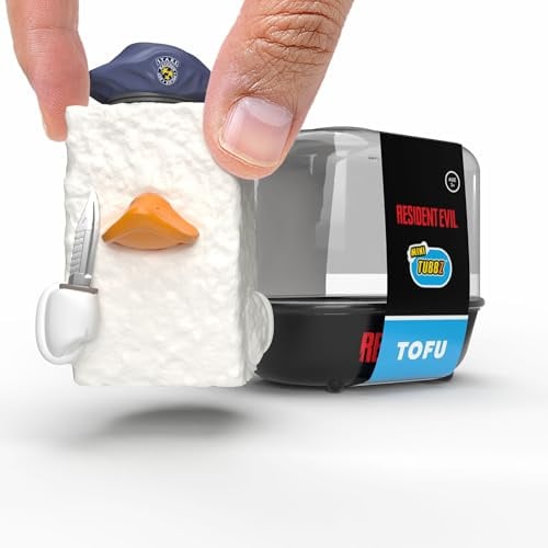 TUBBZ Resident Evil Tofu-Gummiente – Vinylfigur, Sammlerfigur, Mini, 5 cm | Offizielles Merchandise der Resident Evil Horror-Videospiele: Mini Tofu Ente Vinylfigur Geschenk für Männer und Dekoration.