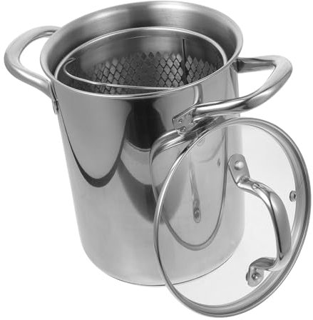 1Set Japanese Style Deep Fryer Pot Portable Stainless Steel Frying Pan with Drainer Basket for Home and Restaurant Use Energy Efficient and Insulated Cooking