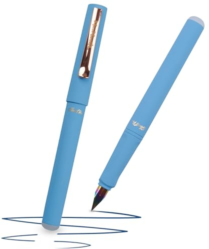 McNeill - Ghost Pen - Pastelfarben - radierbarer Füllhalter für Schule & Alltag | Für Rechts- & Linkshänder | Thermisch radierbare Tinte, ergonomisch, nachfüllbar (Pastel blau)