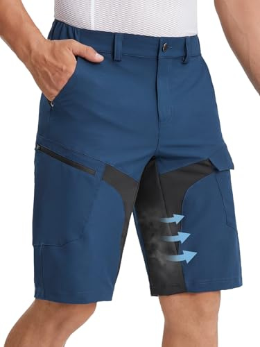 BERGRISAR Fahrradhose Herren Atmungsaktiv MTB-Mountaninbike Hose Herren Kurz mit 5 Taschen