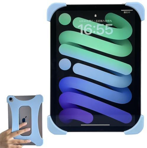 ZhaoCo Silikon Anti-Rutsch Handschlaufe Griff Halter Fingerhalterung für iPad mini 7 (A17 Pro) 2024 / iPad mini 6 2021 8.3'' - Blau | Rutschfeste Handschlaufe für iPad Mini 7 (A17 Pro) 2024 / iPad mini 6 2021 8,3 Zoll