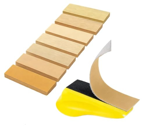 Micro Sander Kit with 70 Pcs Sanding Paper 80 to 400 Grit Wet Dry Sandpaper | Mini Hand Sanding Block with Hook and Loop Detail Sandpaper Sheet Finger Sander for DIY Crafts Woodworking Metal Polishing