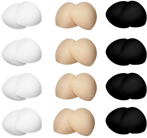 Joytsvme 12 Paar BH Einlage, Einsätze Atmungsaktive Sport-BH-Cups, Push-Up-BH Einlagen Wiederverwendbar Damen Sport Cups, für Sport BH, Bikini Bademode, Badeanzug (Fits All)
