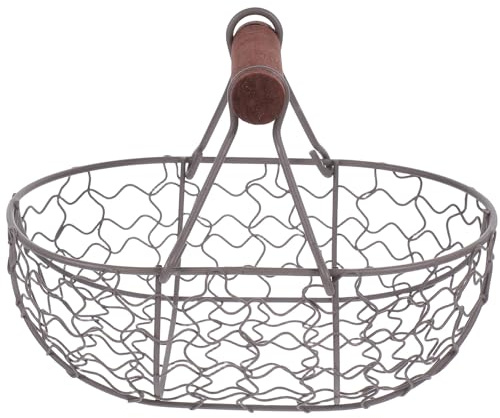 TOYANDONA Wire Egg Basket Farmhouse,retro Kitchen Organizer for Fresh Eggs, Fruit Snacks, Grey Storage Holder for Parties And Gatherings