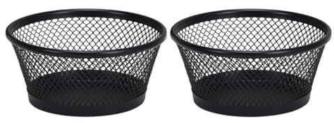 Porta Graffette Mesh Paper Clip Holder Nero 2pezzi in Ferro | Contenitore Multifunzione, Paperclip Cup Creativo, Decorazioni Scuola e Forniture per Ufficio