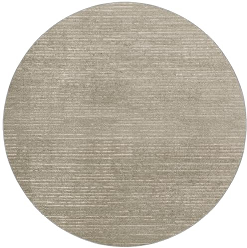 Kurzflor Teppich Wohnzimmer - Grün Rund 120 cm - OEKOTEX-Zertifiziert | Pflegeleicht: Nur absaugen – Moderner Belgischer Design - Geeignet für Fußbodenheizung - OEKOTEX-zertifiziert