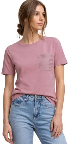 Street One Shirt mit Rundhals und Schmucksteinen Clouded Blush 34