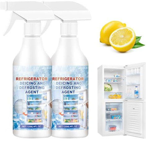 2PCSDefrosting Spray for Fridge Freezer,Rapid Fridge Freezer Defrosting Spray,Powerful Refrigerator DefrosterSpray,Effective Deep Freeze De icer Spray120ml
