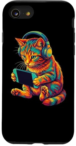 Carcasa para iPhone SE (2020) / 7/8 Gato Gamer Auriculares Divertido Gaming Chicos