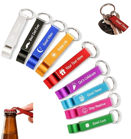 Personalised Bottle Opener Keyring with Name Logo Date, for Weeding(30) | Aluminium Opener with Name Logo Date, Thoughtful Party Favour for Weddings, Graduations, Corporate Events