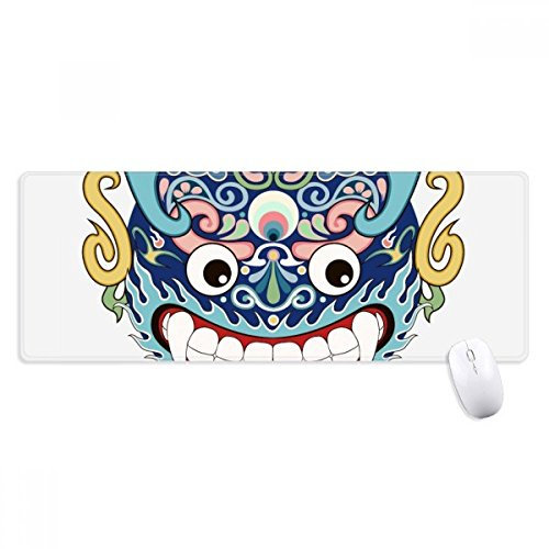 Tapis de souris antidérapant chinois tête de dragon traditionnel chinois grand tapis de souris étendu pour le bureau