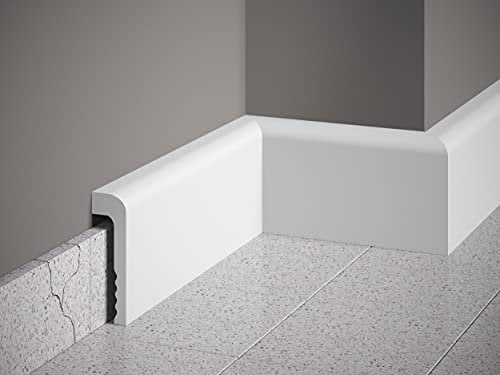 Mardom Decor | MD005 | Abdeckleiste für Fliesensockel | 200 x 11,0 x 2,2 cm | Sockel Einbautiefe bis (8,7 cm x 1,3 cm) | härter als Holz