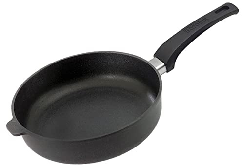 Eurolux Guss-Pfanne Induktion Ø 24 cm - hoher 7.0 cm Rand - kleine runde Alugusspfanne - Schmorpfanne mit Antihaft-Beschichtung - Made in Germany