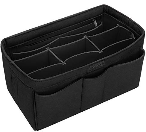 Ropch Taschen Organisator für Frauen Handtaschen, Filz Taschenorganizer Bag in Bag Handtaschenordner Organizer für Handtaschen, Schwarz - M