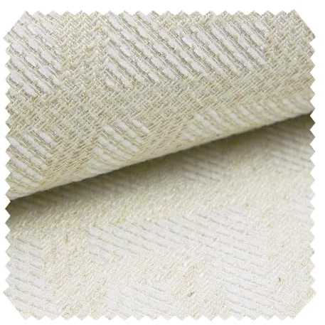 novely® exquisit MISINTO - Hochwertiger Design-Polsterstoff mit 3D Leinenstruktur - Schwer Entzündbarer Möbelstoff - Pflegeleichte Meterware 1lfm | Farbe: 01 Creme