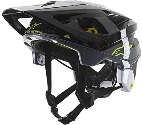 Alpinestars Vector Tech MIPS Helm, Pilotenhelm, Schwarz/Weiß, Cool Grey Gloss, Pilot Black White Co, L