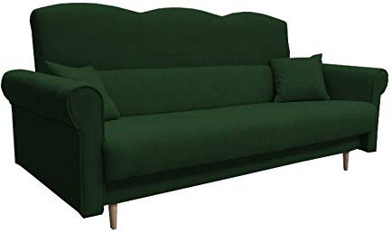 mb-moebel Schlafsofa Kippsofa Sofa mit Schlaffunktion Klappsofa Bettfunktion mit Bettkasten Couch - Tulip (Grün)