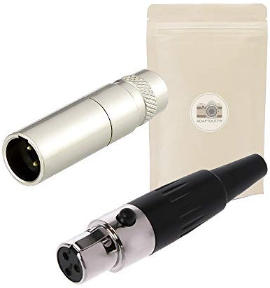 X2 Prise Mini XLR : 1 Femelle + 1 Male a Souder Fiche Connecteur Soudure Audio pour Ecouteurs Guitare Chaîne HiFi Microphone Casque - ADAPTOUT Marque FRANÇAISE
